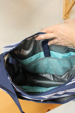 NEW Fit & Fresh Insulated Baby Bottle Bag featuring Navy and White Stripe Pattern Set