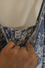 Old Navy Blue and White Tropical Print Dress | S