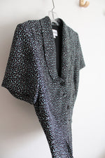 Danny & Nicole Black Blue & White Dotted Button Down Top | 10