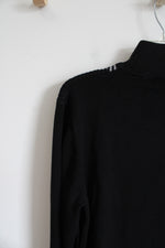 Paul Jones Black Chevron & Herringbone 1/4 Zip Sweater | M