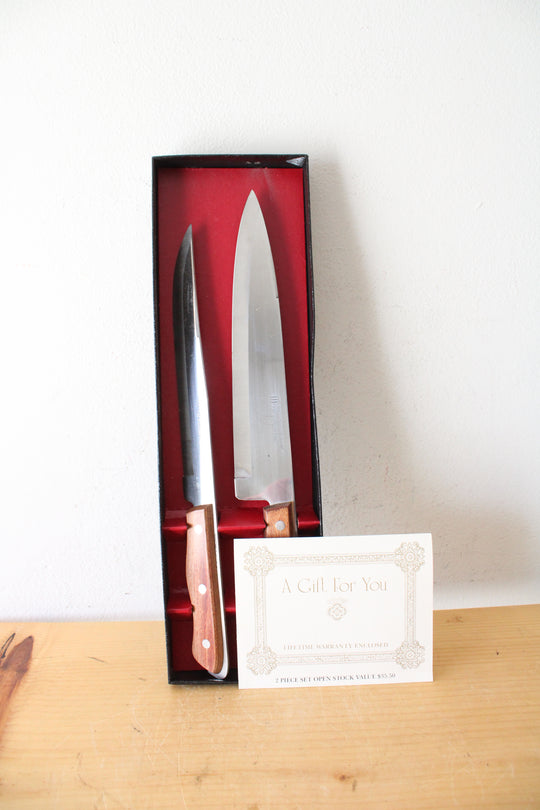 Maxam Precision Hollow 2-Piece Stainless Steel Knife Set |