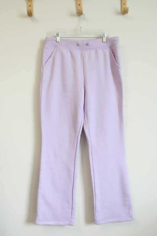 NEW Tek Gear Mid-Rise Flare Lavender Fleece Lined Jogger Sweatpants | Youth 16 Plus