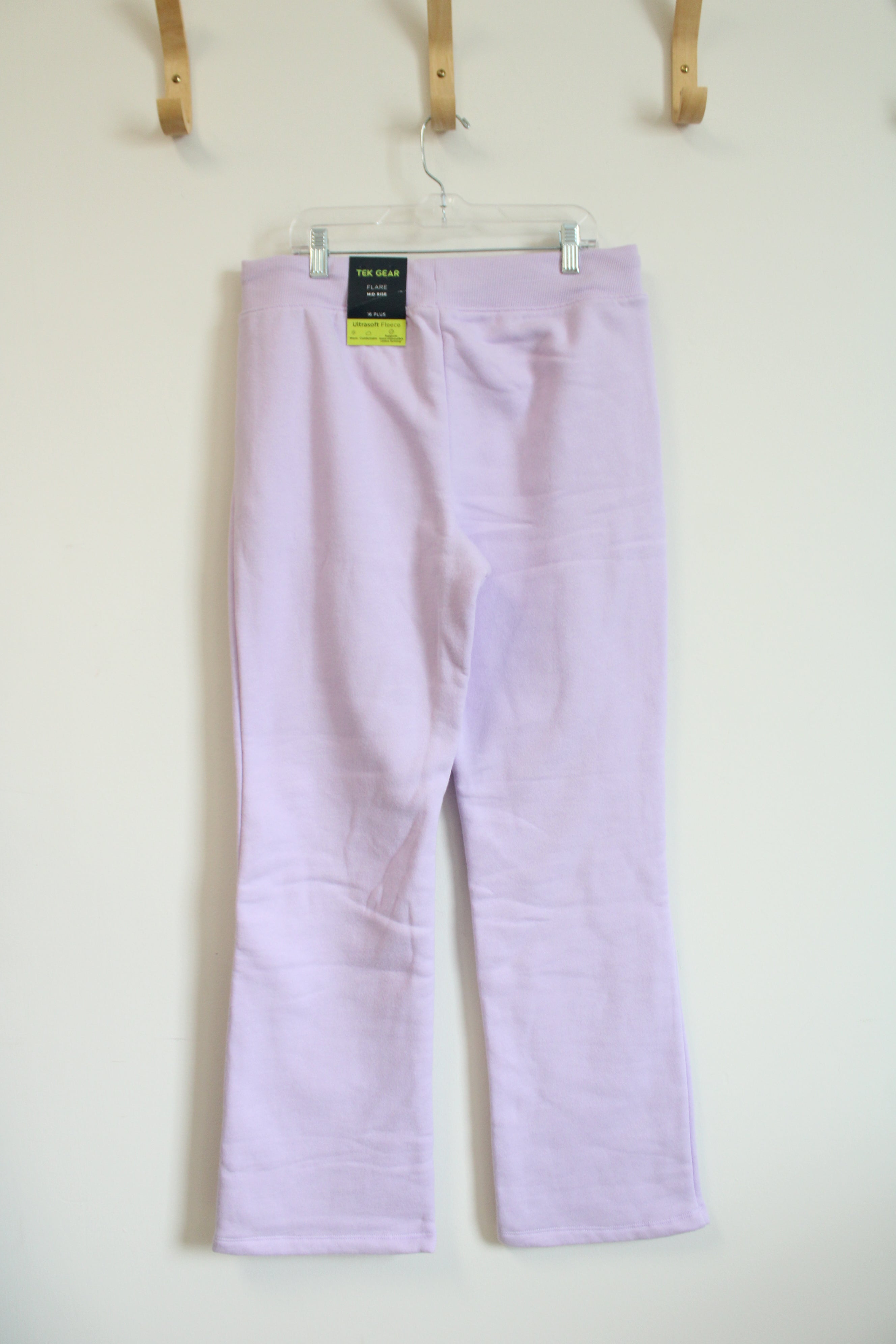 NEW Tek Gear Mid-Rise Flare Lavender Fleece Lined Jogger Sweatpants | Youth 16 Plus