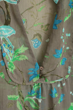 Old Navy Blue and Green Sheer Blouse | M