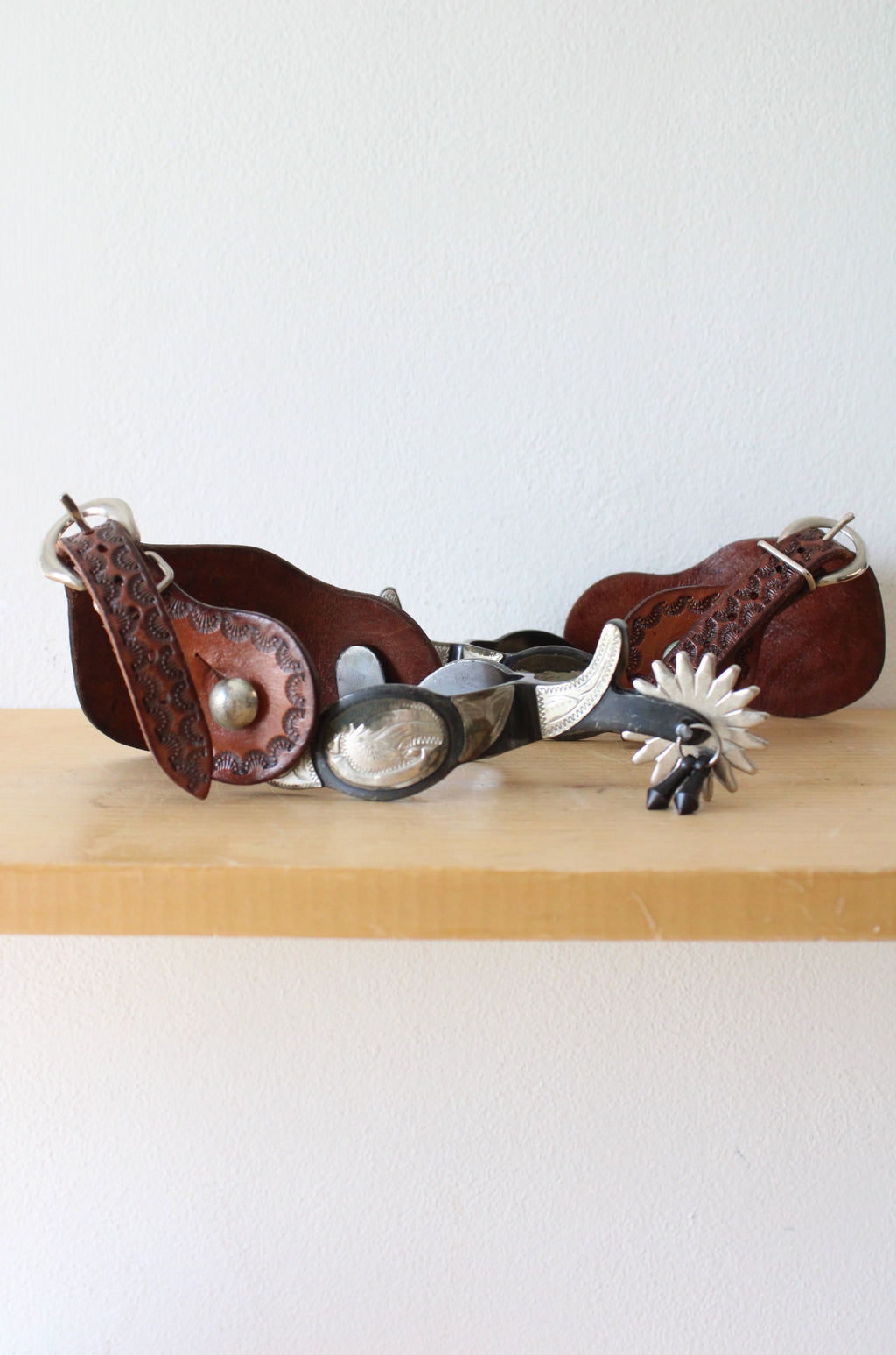 Leather Engraved Western Spurs