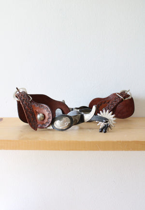 Leather Engraved Western Spurs