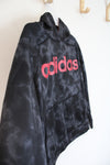 Adidas Black & Gray Tie-Dyed Red Logo Hoodie | Youth L (14/16)