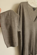 Lane Bryant Fine Moreno Gray V-neck LS Sweater | 18/20