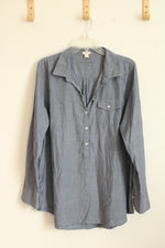 J. Crew Gray Button Up Collared Shirt | XL