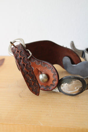 Leather Engraved Western Spurs