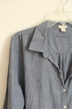 J. Crew Gray Button Up Collared Shirt | XL