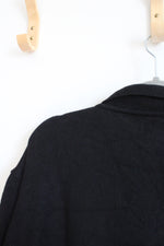 Vintage Mondo Di Marco Black Suede Front Collared Sweater | XL