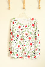 NEW Bonnie Evans Pointsetta Floral Long Sleeve Shirt | XL