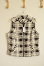 NEW Christopher and Banks Black and White Zip-up Vest | S