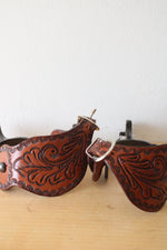 Leather Engraved Western Spurs