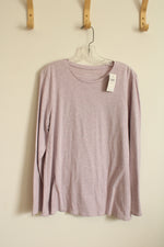 NEW J.Jill Light Purple Pima Cotton LS Crew T-shirt | L