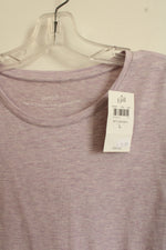 NEW J.Jill Light Purple Pima Cotton LS Crew T-shirt | L