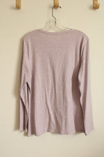 NEW J.Jill Light Purple Pima Cotton LS Crew T-shirt | L
