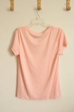 New SUNBS Light Pink V-neck Pocket T-shirt | S