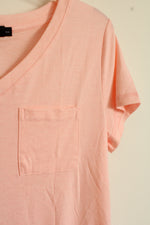 New SUNBS Light Pink V-neck Pocket T-shirt | S
