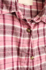 Aeropostale Pink and Mauve Plaid Button Up Shirt | M
