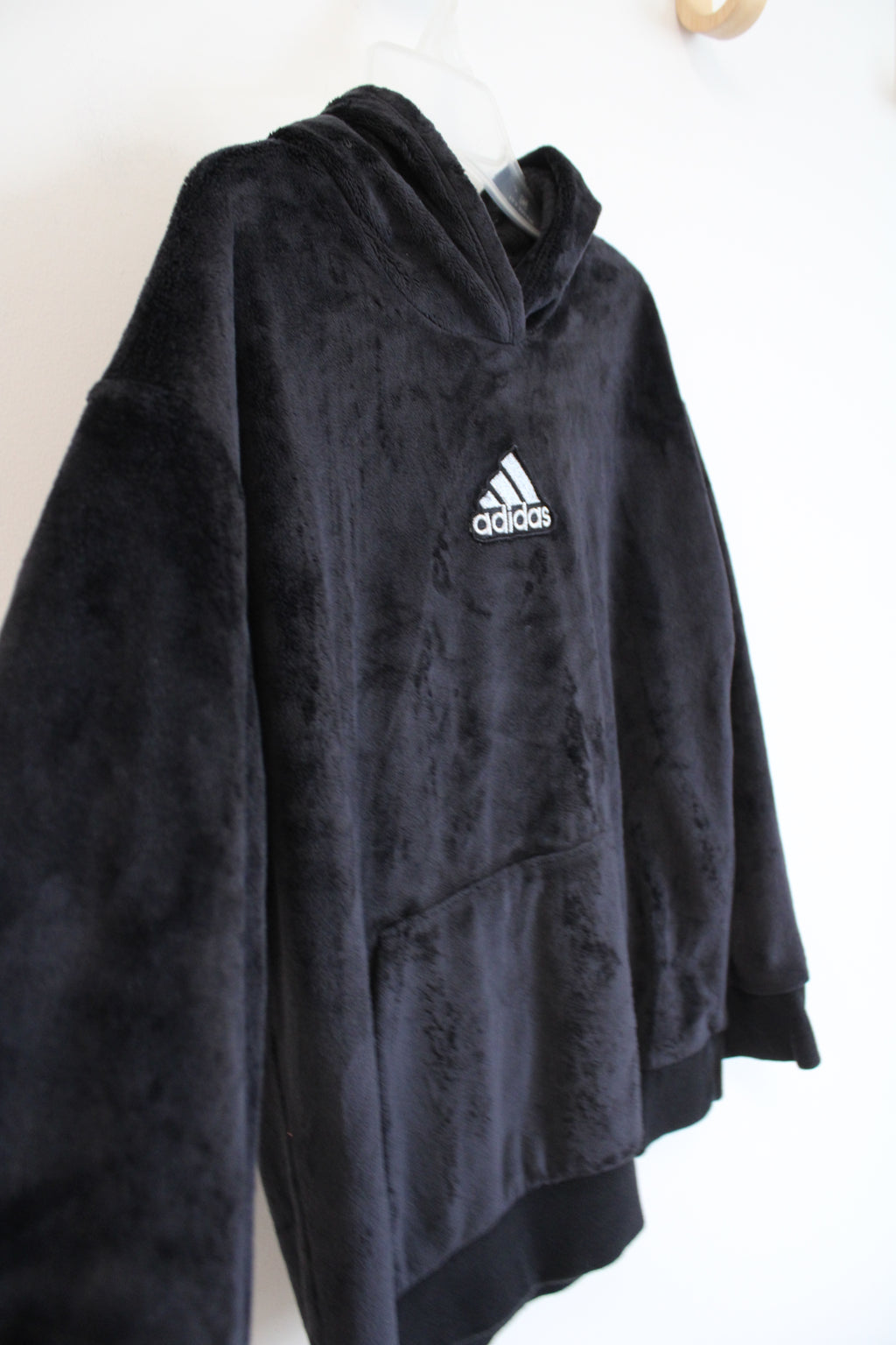 Adidas Black Fuzzy Hoodie | Youth 14