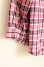 Aeropostale Pink and Mauve Plaid Button Up Shirt | M