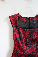 White House Black Market Red & Black Leopard Print Corset Top | 4