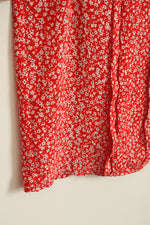 J. Crew Red Floral Sleeveless Top with Tie Detail | XXS
