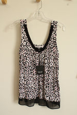 NEW Vera Wang Black Pink and White Printed Pajama Set | S