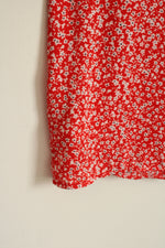 J. Crew Red Floral Sleeveless Top with Tie Detail | XXS