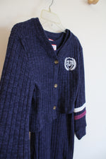Limited Too Navy Ribbed Knit Dress & Cardigan Set | Youth M (10)