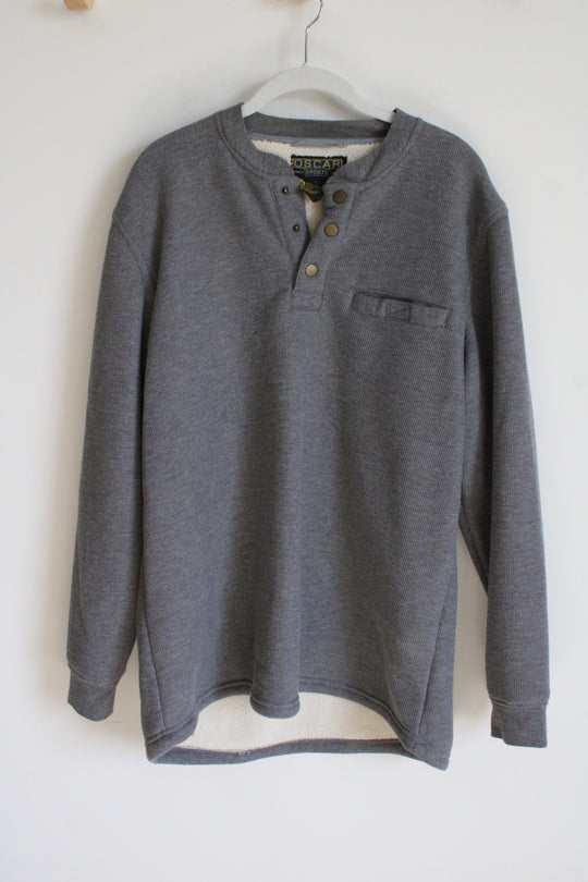 Oscar Sports Sherpa Lined Henley Vintage Shirt | L