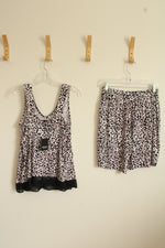 NEW Vera Wang Black Pink and White Printed Pajama Set | S
