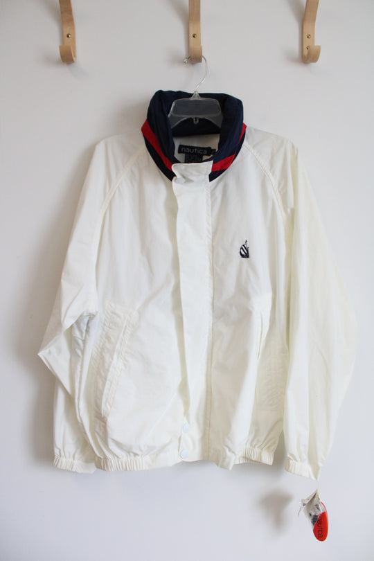 Vintage Nautica White Red & Blue Windbreaker | M