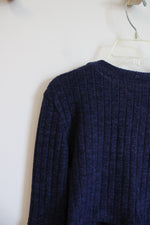 Limited Too Navy Ribbed Knit Dress & Cardigan Set | Youth M (10)
