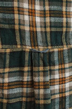 American Eagle Green and Tan Plaid Flannel Cropped Button up | M