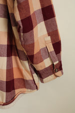 Natural Reflections Orange and Red Plaid Sherpa Lined Button up Top | XXL