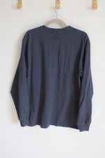 Carhartt Original Fit Dusty Blue Long Sleeved Logo Tee | M