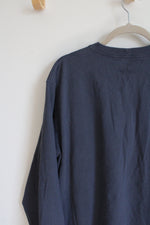 Carhartt Original Fit Dusty Blue Long Sleeved Logo Tee | M