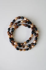 Brown Black Tan Baroque Pearl Bracelets | Set Of 3
