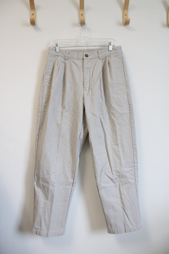 L.L. Bean Comfort Waist Tan Flannel Lined Pants | 34X30