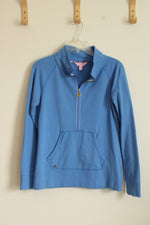 Lilly Pulitzer Blue 3Q Zip Pullover Jacket | S