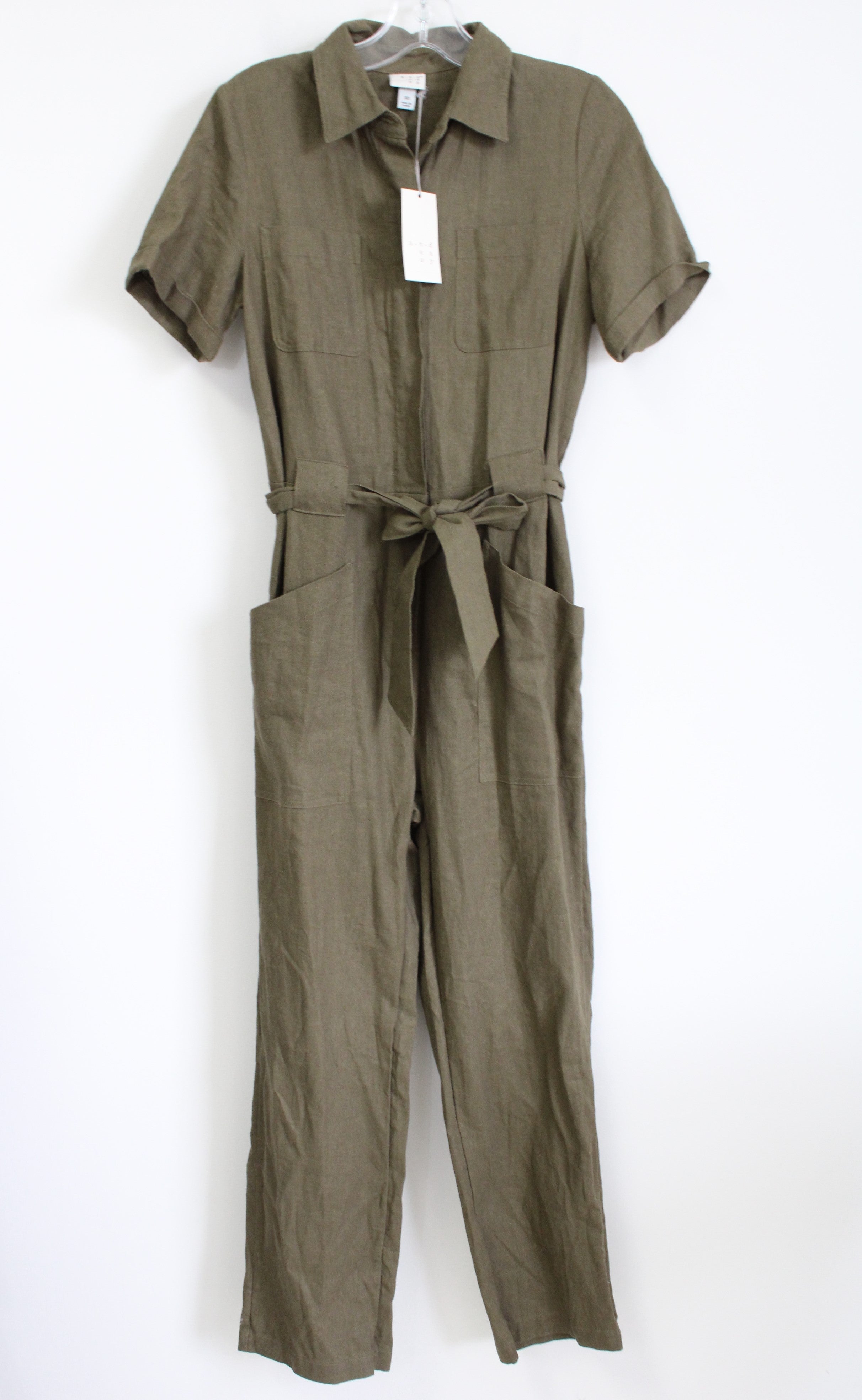 NEW Universal Threads Olive Linen Blend Jumpsuit | XS