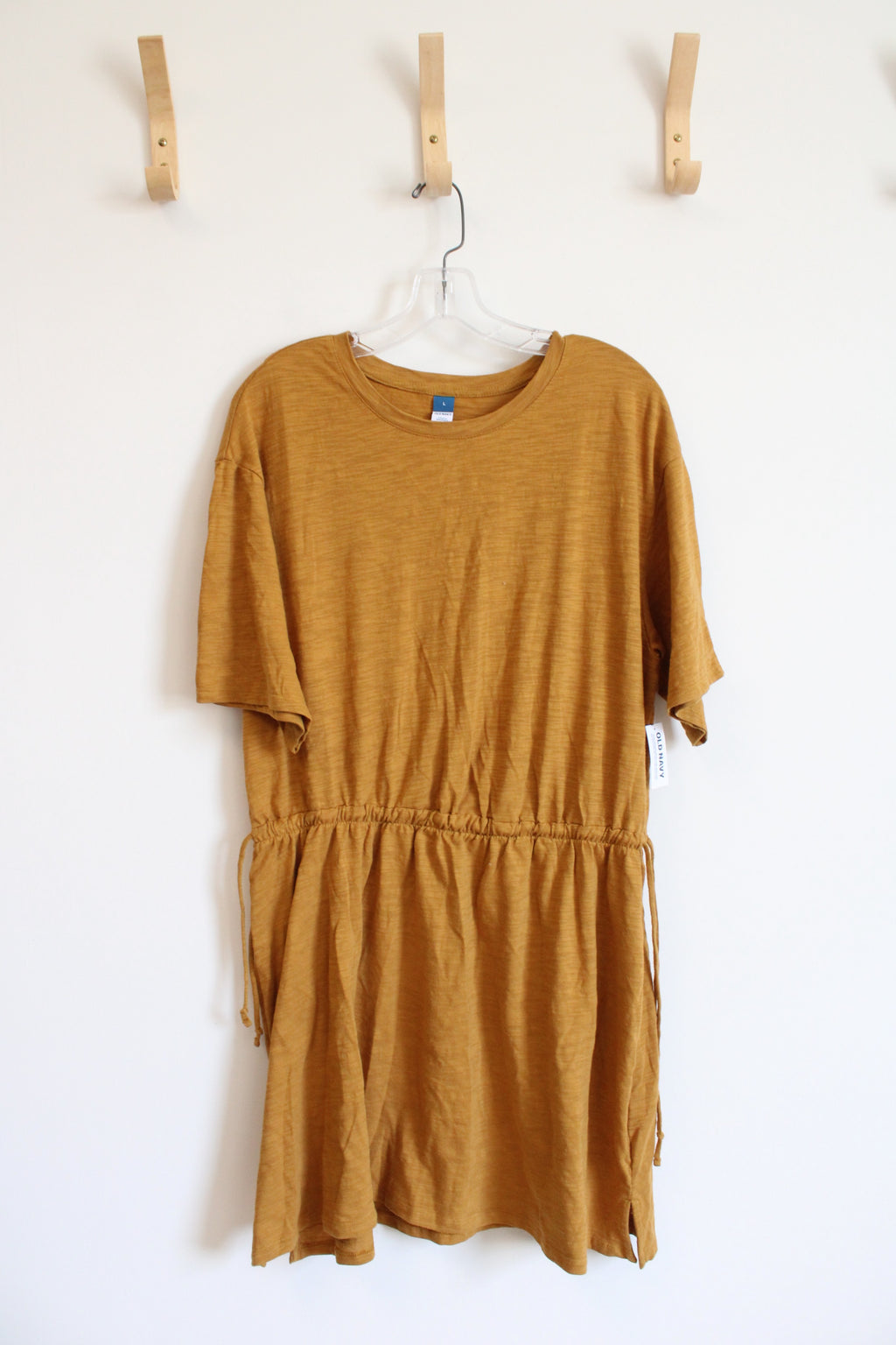 NEW Old Navy Yellow Gold Cinched Waist Cotton Dress | L