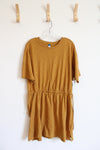 NEW Old Navy Yellow Gold Cinched Waist Cotton Dress | L