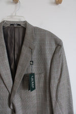 NEW Ralph Lauren Black & Tan Houndstooth Silk & Wool Blend Blazer | 48L