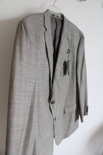 NEW Ralph Lauren Black & Tan Houndstooth Silk & Wool Blend Blazer | 48L