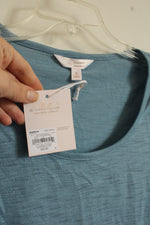 NEW Lauren Conrad Blue Ruffle Lace Sleeve Shirt | S