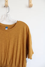 NEW Old Navy Yellow Gold Cinched Waist Cotton Dress | L